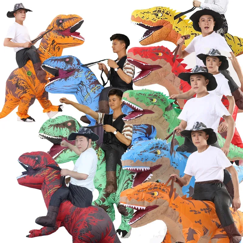 

Надувной костюм динозавра на Хэллоуин для взрослых, костюмы для катания на динозаврах, вечерние костюмы для косплея, платье