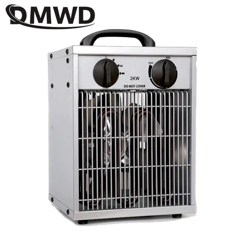 2KW Industrial Heating Fan Adjustable Temperature Control Air Warmer Hot Wind Blower Farm Greenhouse Heater Commercial Household