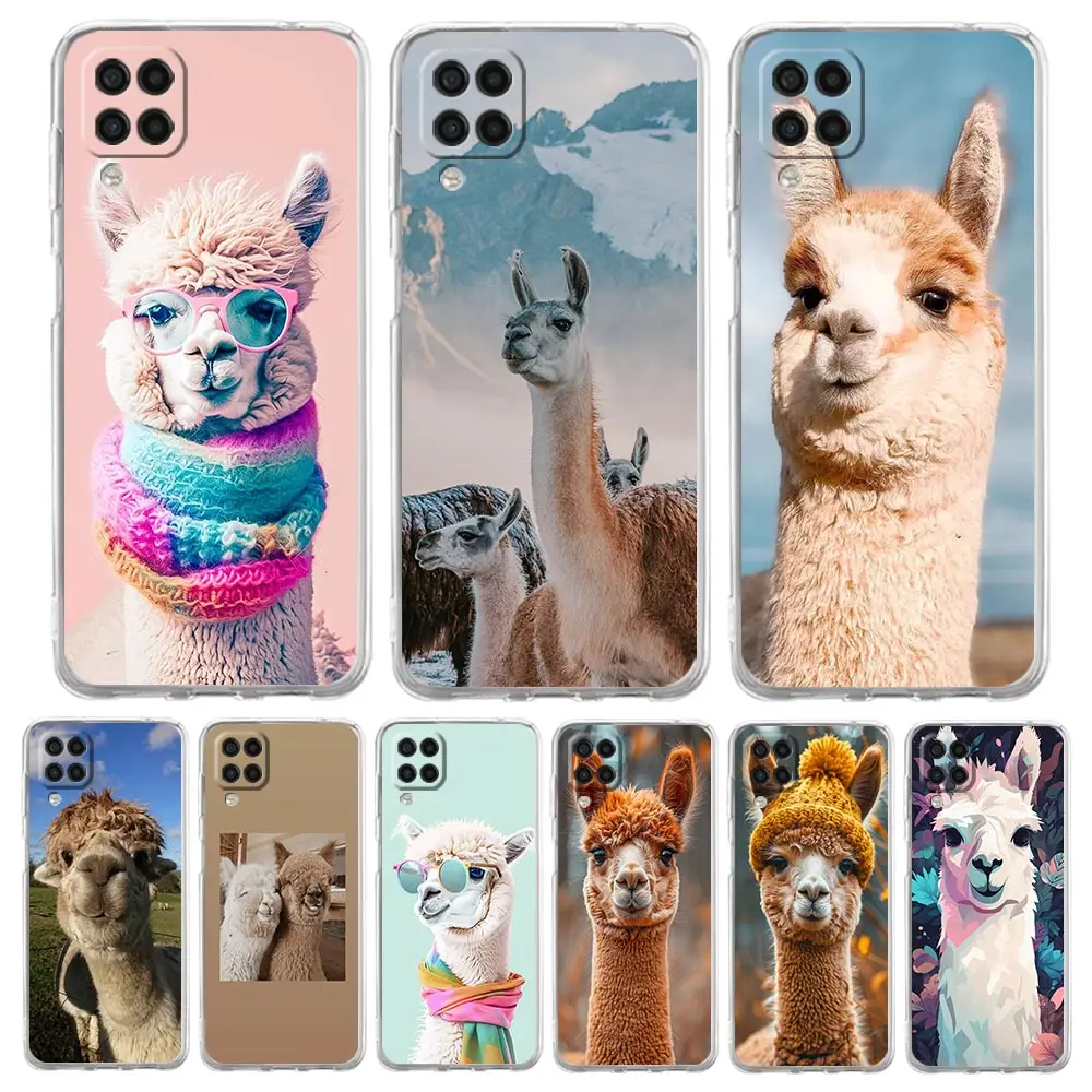 Phone Case For Samsung A13 A33 A35 A55 A73 A53 A23 A51 A71 A21S A12 A31 A41 A05s A03S A15 A25 A32 5G Cover Kawaii Alpaca lovely