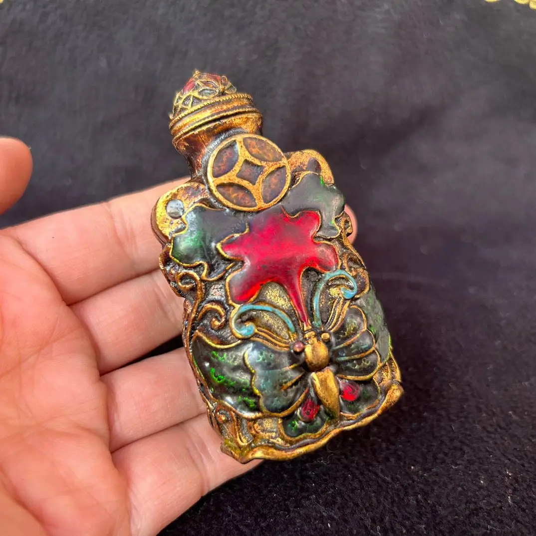 Retro Good luck butterfly Snuff Bottle mini bottle