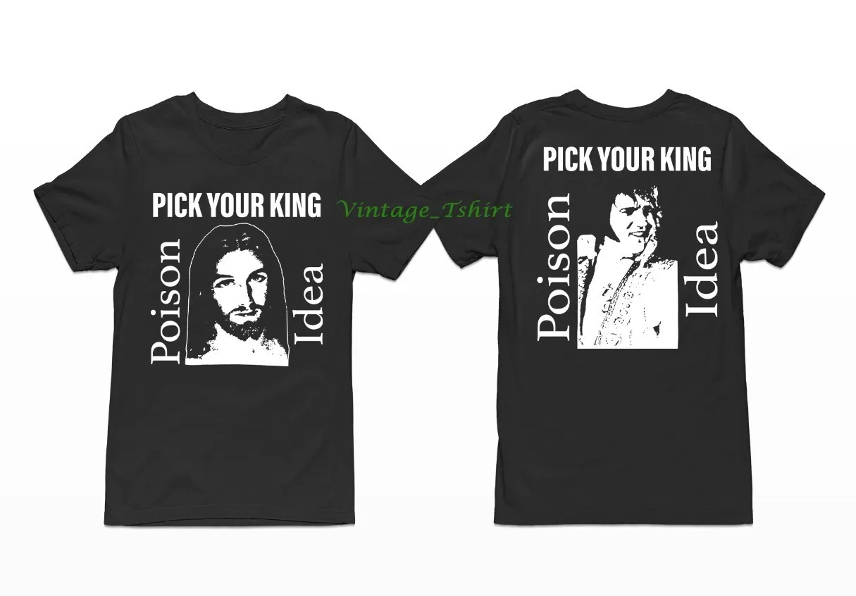 

Идея Poison Pick Your King Черная хлопковая футболка Faded