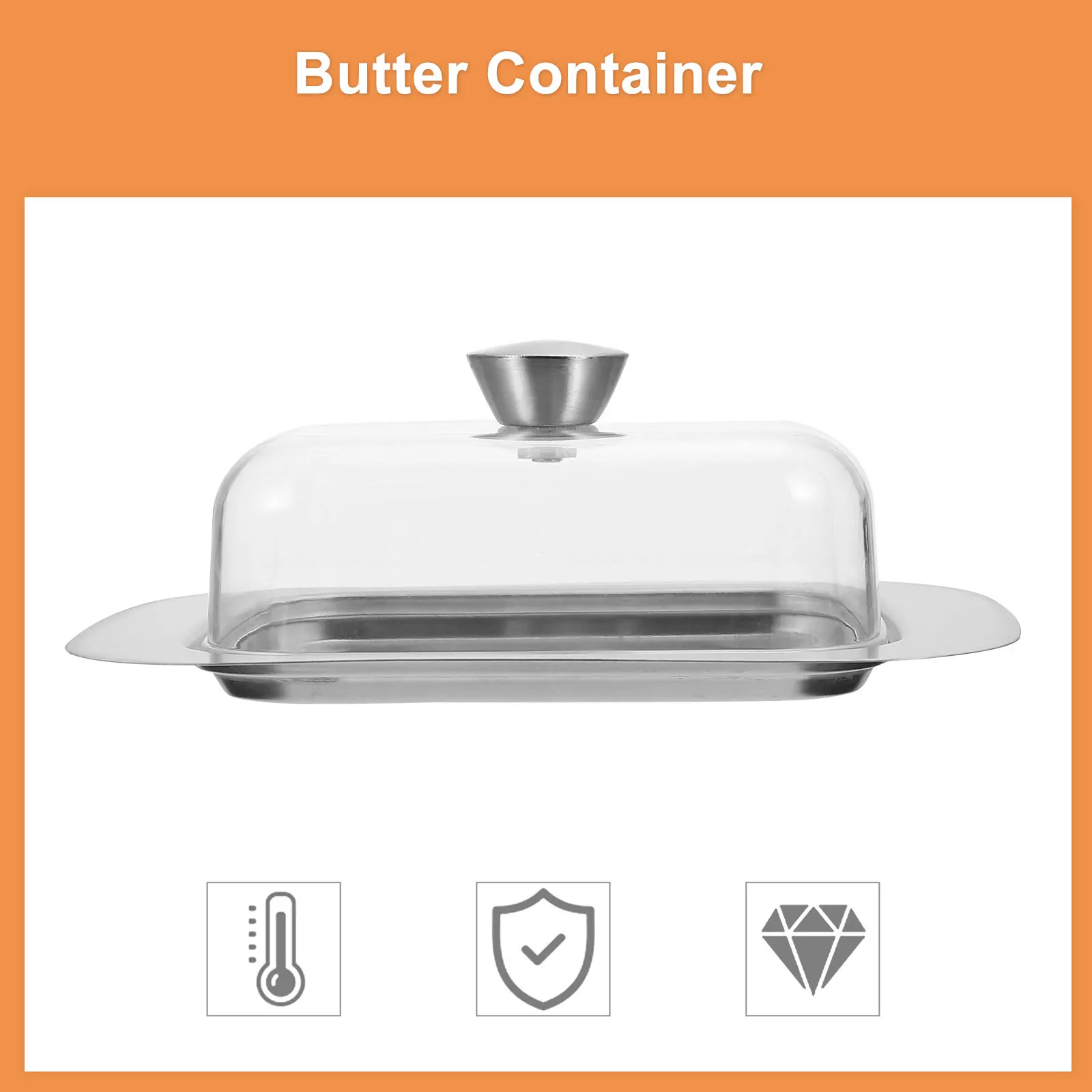

Stainless Steel Butter Box Clear PP Cover Elegant Design Home Kitchen Tableware Butter Plate Storage Solution Keeps Food
