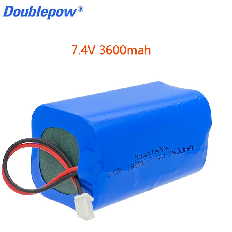 100% real capacity Doublepow 7.4V 18650 lithium battery 3600/5200mAh rechargeable battery pack for loudspeaker speakers with PCB