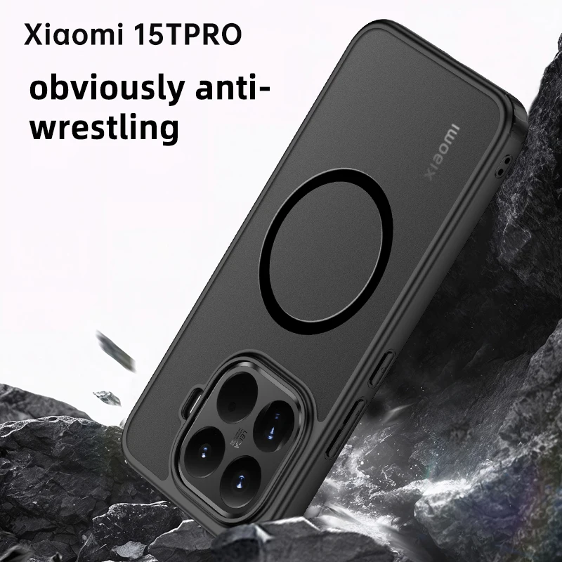 Voor Xiaomi MI 15T Pro Case Nieuwe Mode Frosted Ingebouwde Magnetische Anti-drop Cover Voor Xiaomi 15T schokbestendig Bumper Funda