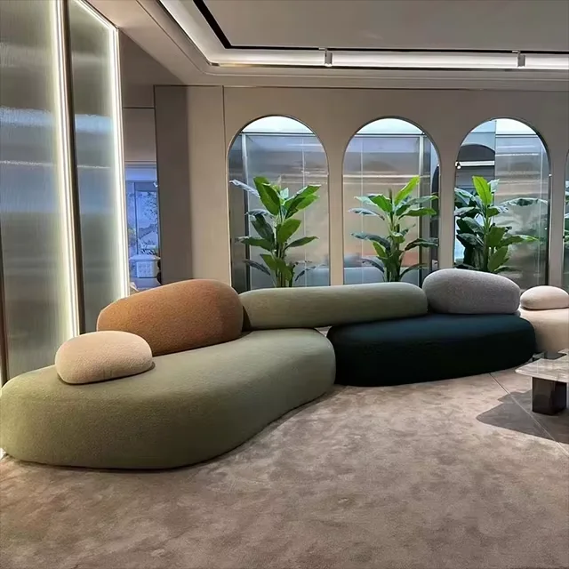 Modern Living Room Sofa Set With Comfort Cushions And Synthetic Leather Upholstery For Family Seating And Home Lounge Use
