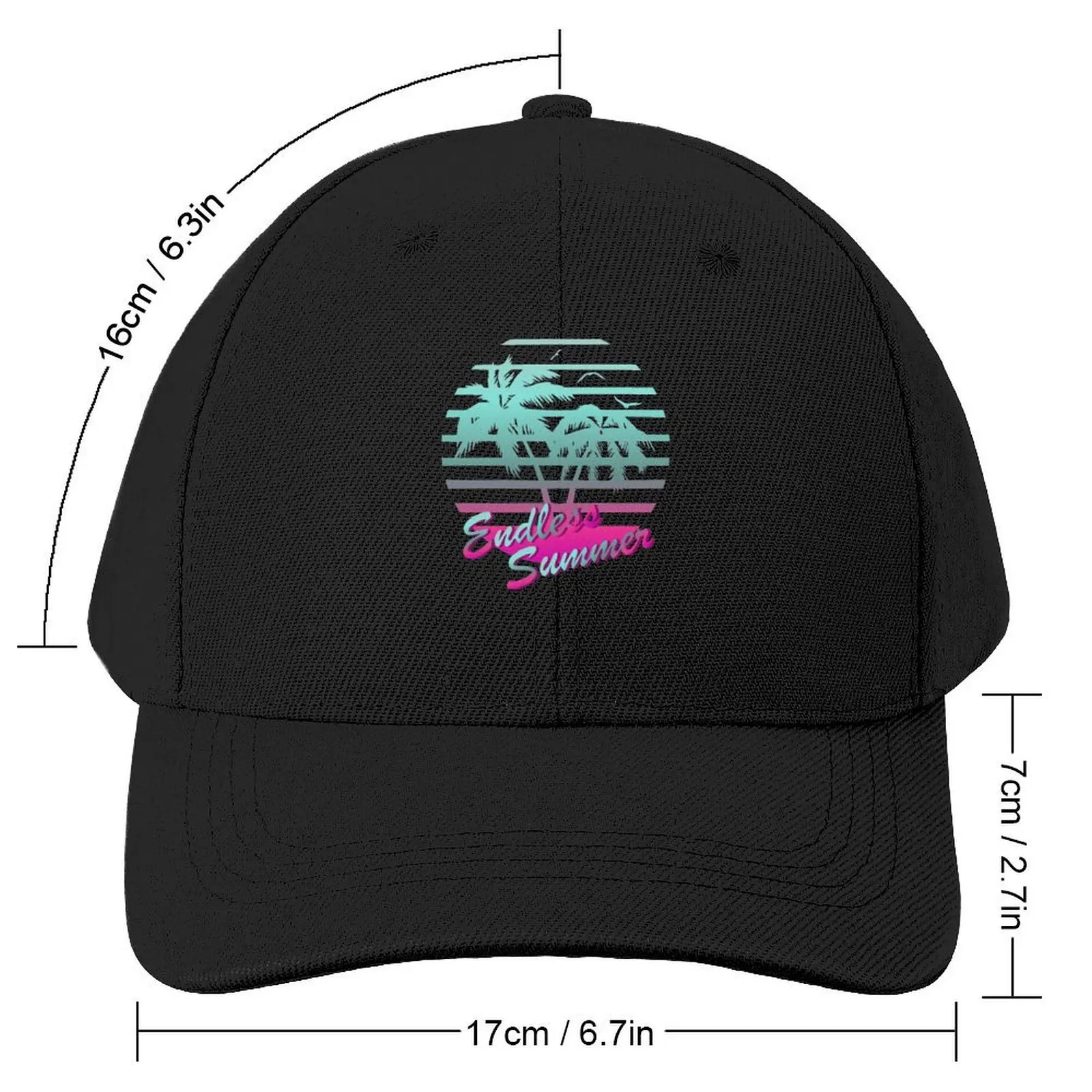 Retro 80s Tropical Sun Vaporwave Blue Endless Summer Baseball Cap Christmas Hat New In The Hat Ball Cap Mens Hats Women's