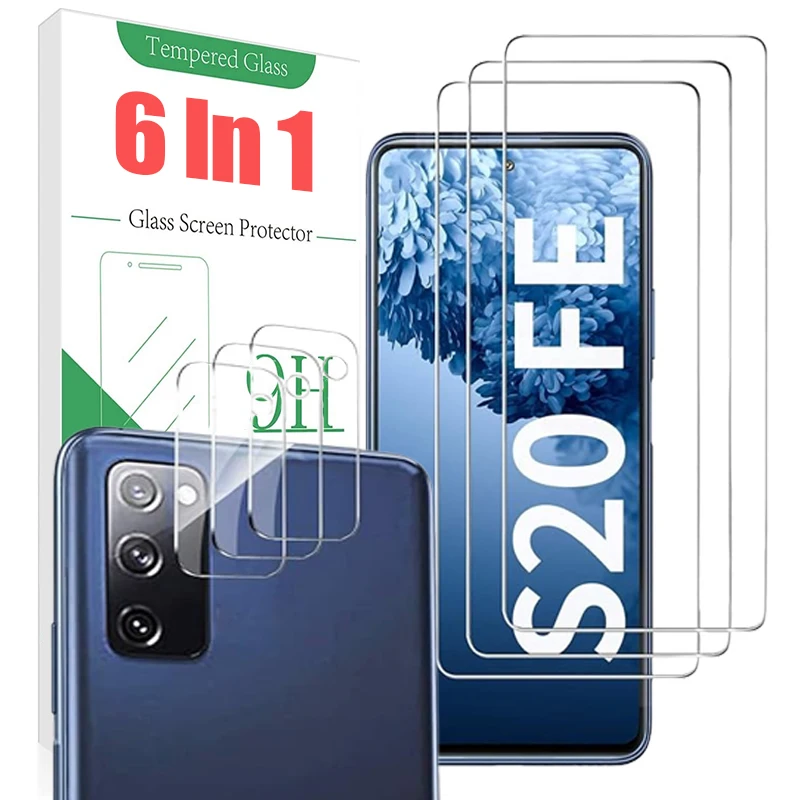 6 In 1 Tempered Glass For Samsung Galaxy S20 FE 5G Screen Protector Back Camera Lens Glass Films For Samsung Galaxy S20FE