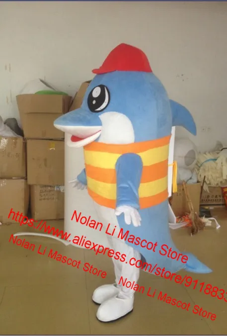 Hot Sales EVA Material Blue Dolphin Mascot Clothing Neutral Carnival Cartoon Character Role Play Advertising Game Gift 237