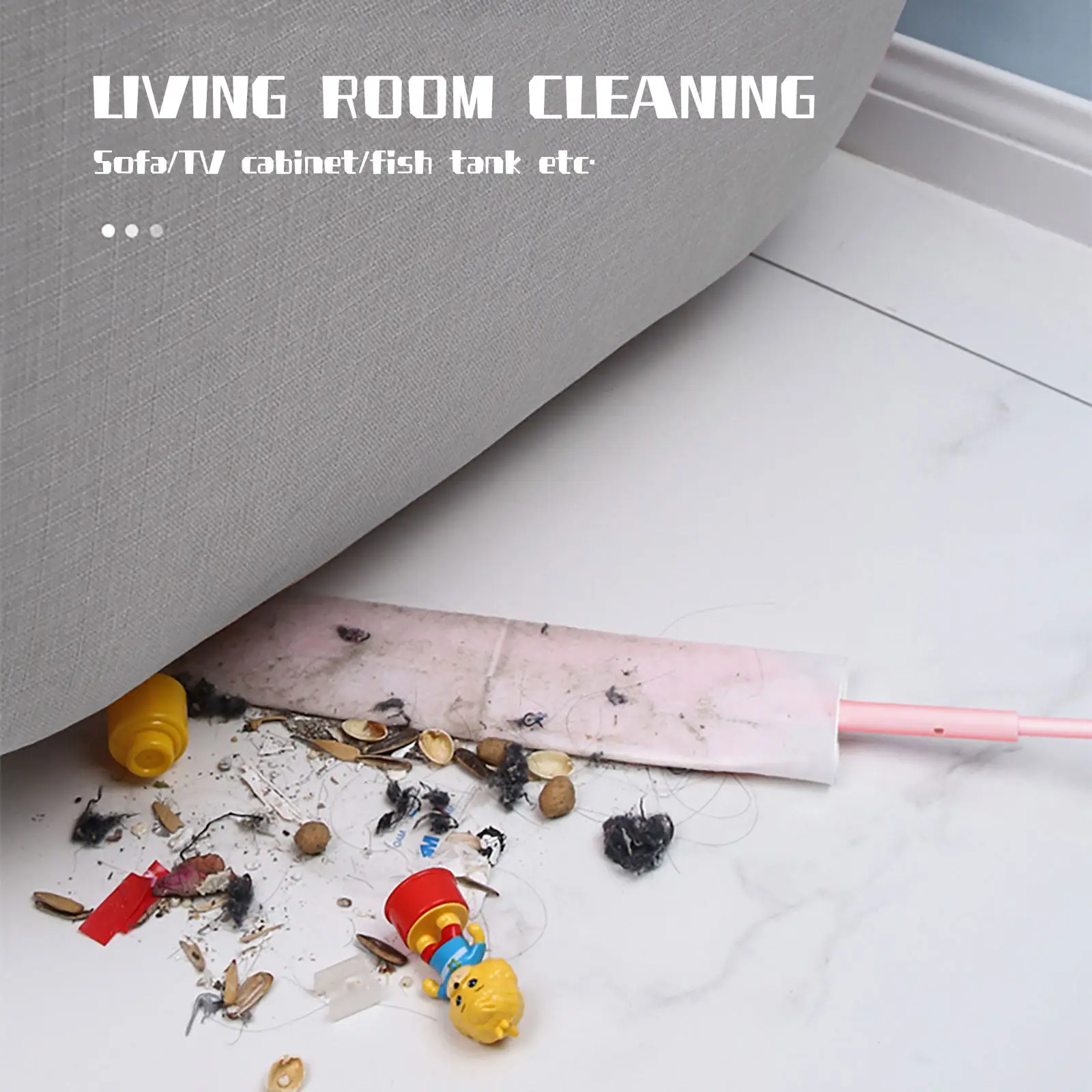 

2Pcs Heavy Duty Non Woven Dust Duster with Extendable Handle for Sofa Bed Floor Gap Cleaning Lightweight Home Cleaning Tool