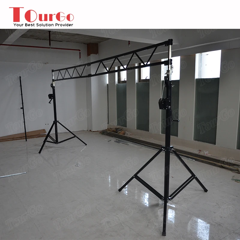 Tourgo Flexible DJ Light Tripod Crank Stand with T Bar