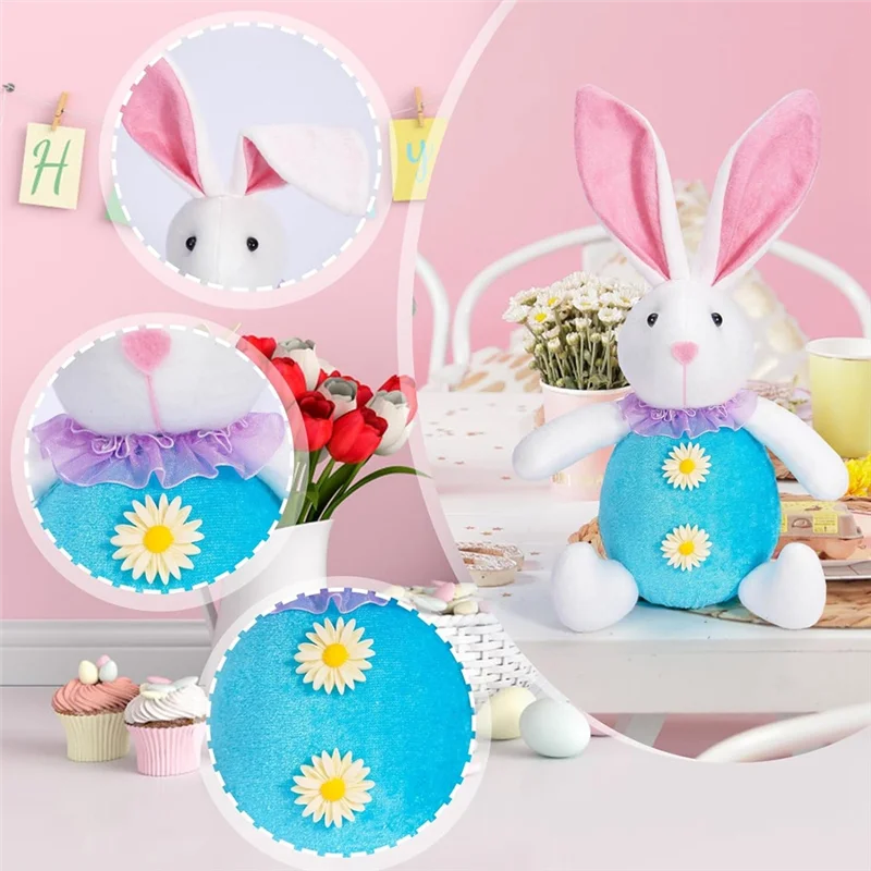 Easter Bunny Decorations Easter Gnomes LED Easter Decor  Spring Decorations For Home Handmade Swedish Tomte Doll 2Piece-Y41A