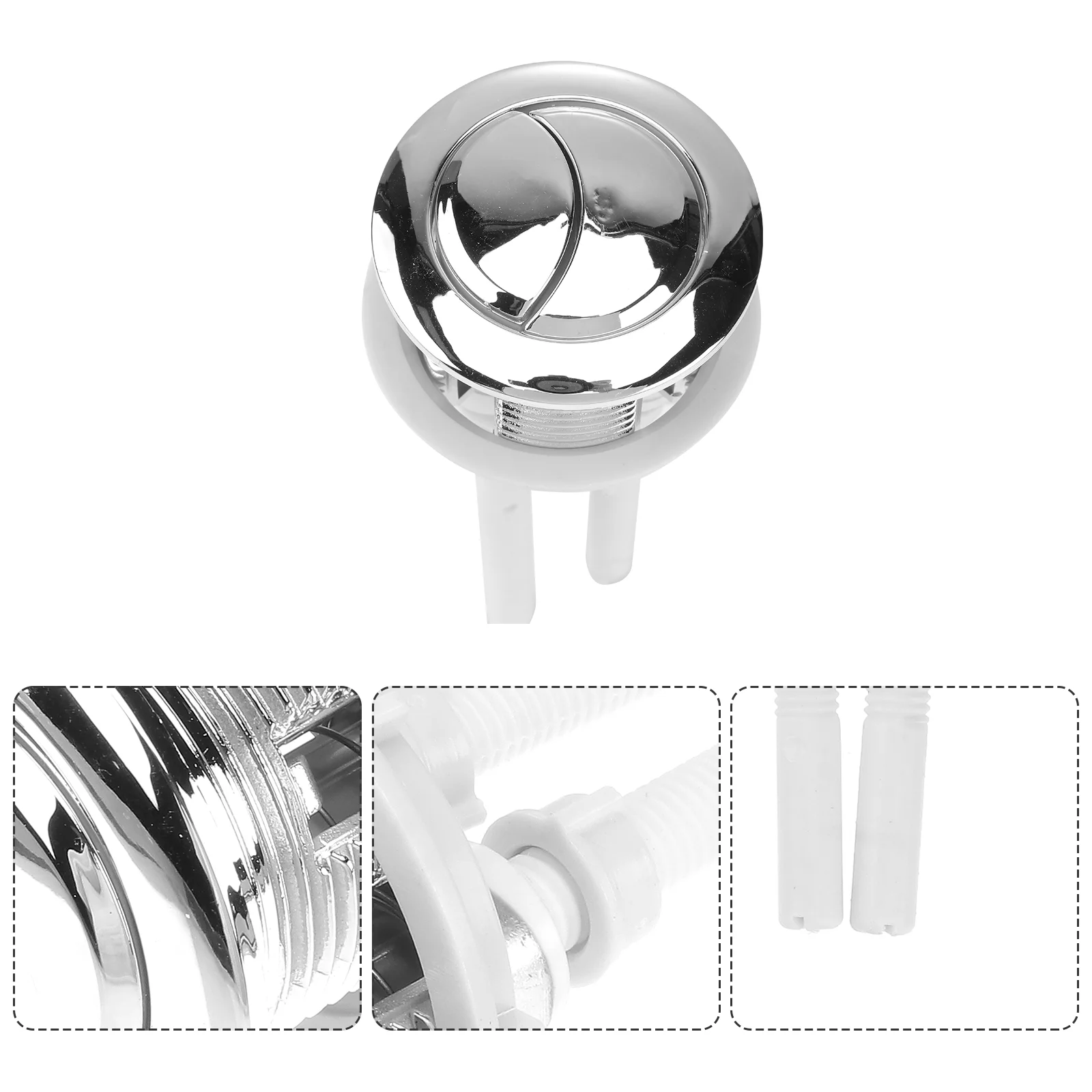 Galvanoplastia Válvula De Tanque De Água, Poupança De Água Rod, Dual Flush, Botão De Cabeça Redonda, Acessórios Do Banheiro, 38mm