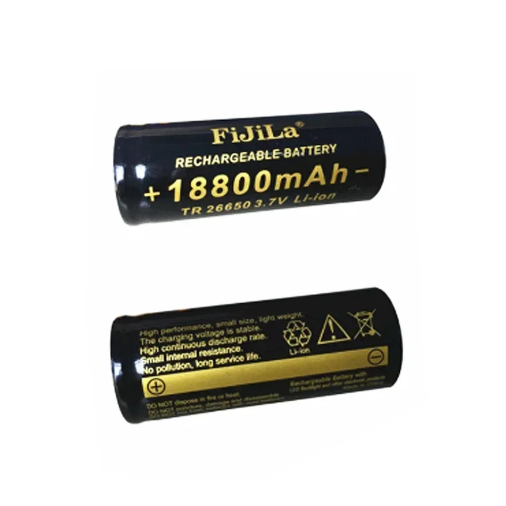 2023 100% high quality 26650 battery 3.7V 18800mAh lithium-ion battery suitable for 26650 LED flashlights