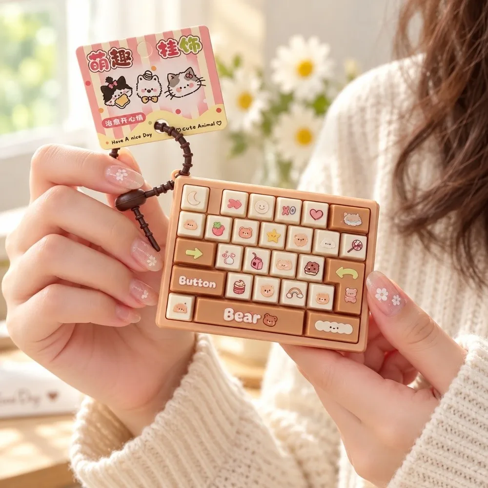 26 Key Decompression Button Creative Style Small Gift Mini Keyboard Pendant Cute Design Bag Hanging Ornament Keyboard Keychain