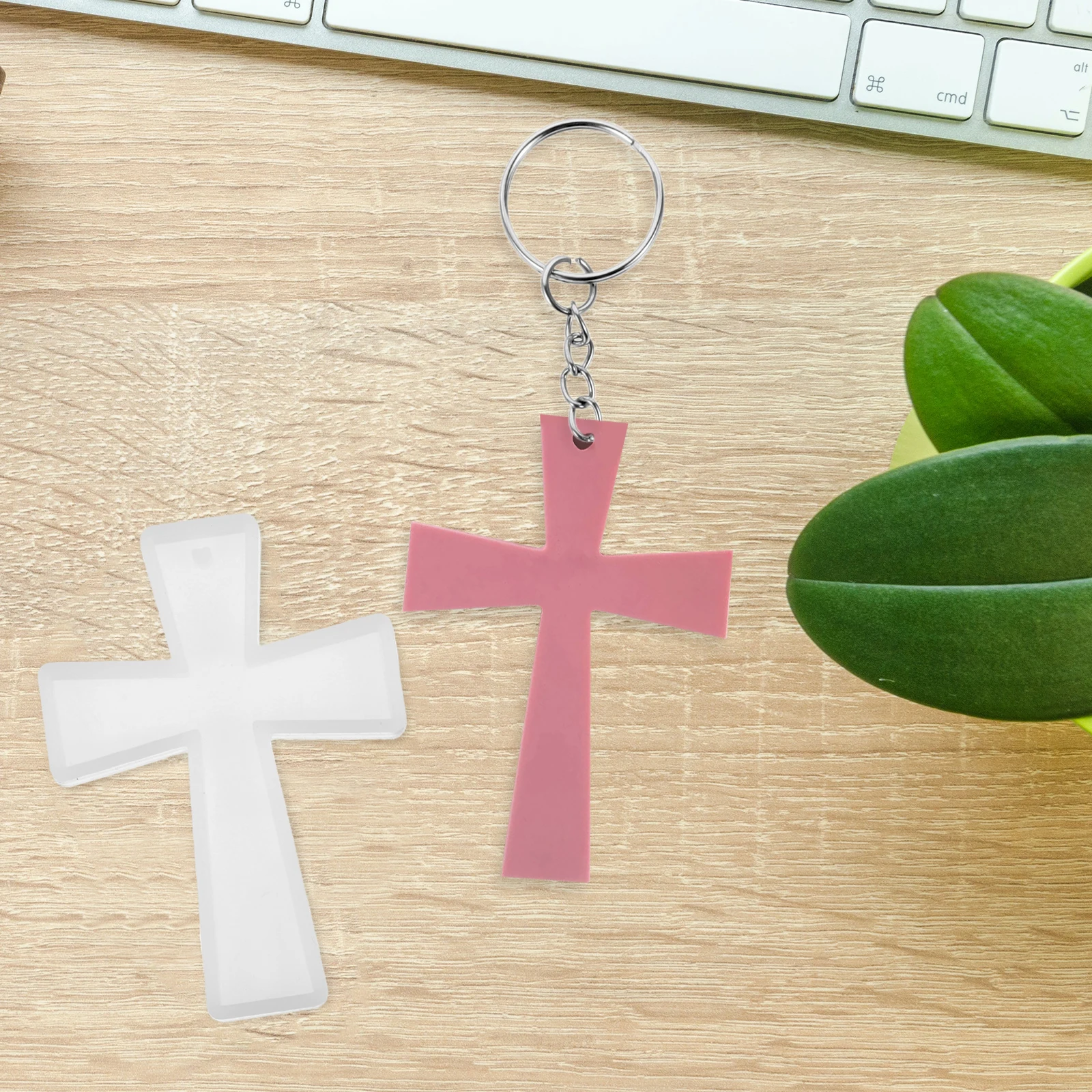 

2Pcs Cross Pendant Silicone Mold Flexible DIY Keychain Resin Mold Handmade Epoxy Cross Charms Craft Resin Molds Silicone Kit
