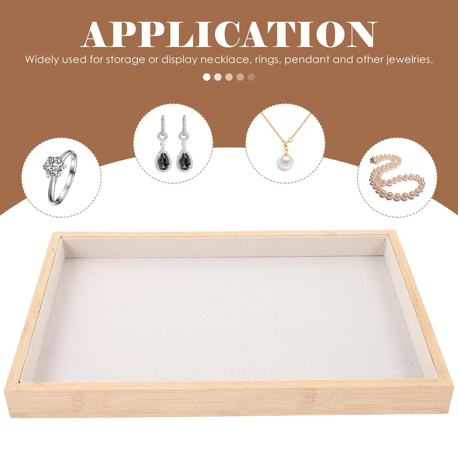 

Jewelry Tray Premium Pu Storage Display For Necklace Ring Pendant White Jewelry Organiser Stand Case
