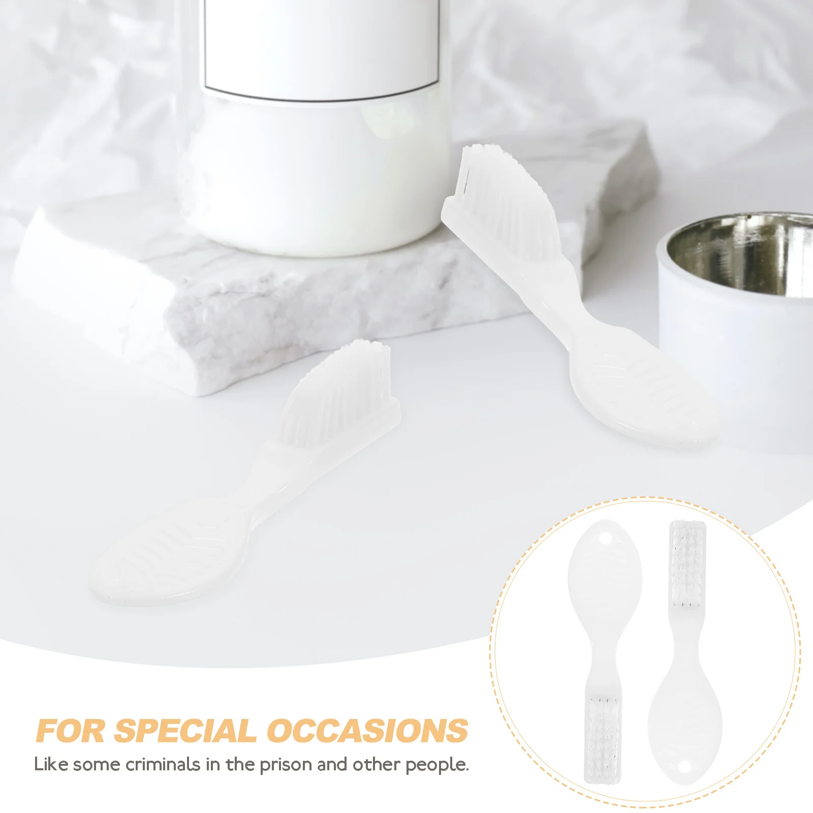 10 قطعة فرشاة أسنان السجن المضادة للرأس الكبير مقبض قصير آمن لمرافق خاصة ارتداء فرشاة أسنان صغيرة مقاومة