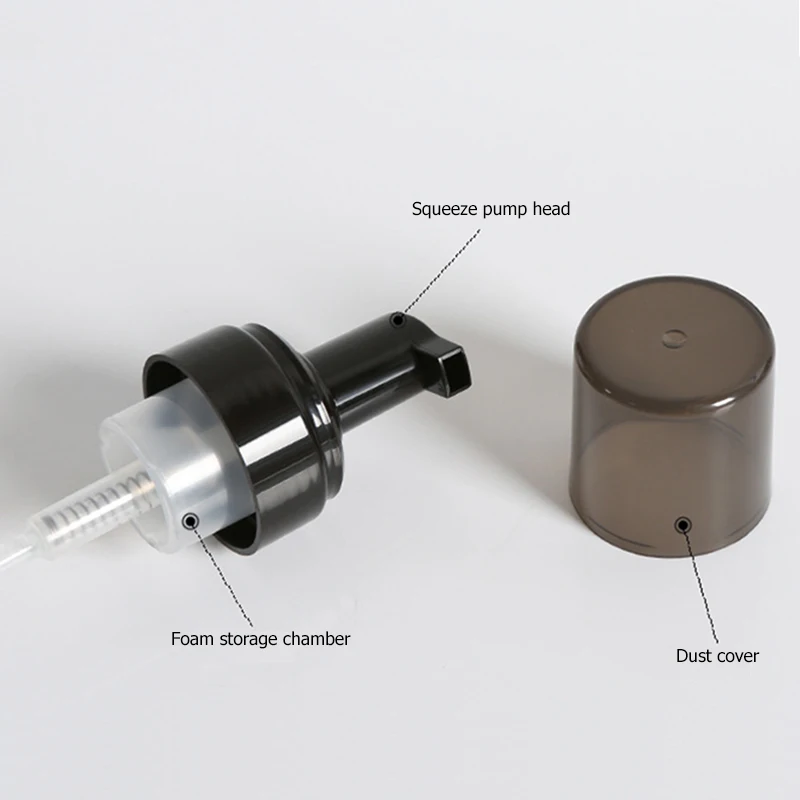 قطعتان من مضخة الصابون الرغوية السوداء، زجاجة فارغة قابلة لإعادة الملء، زجاجة توزيع رغوة بلاستيكية محمولة، 100 مل 120 مل 150 مل 200 مل 250 مل