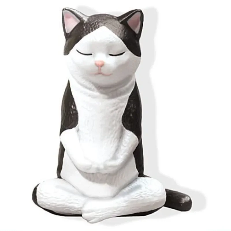 Gritar original gashapon kawai bonito anime meditar animal crocodilo shiba inu meditação modelo figura gachapon cápsula brinquedos presente