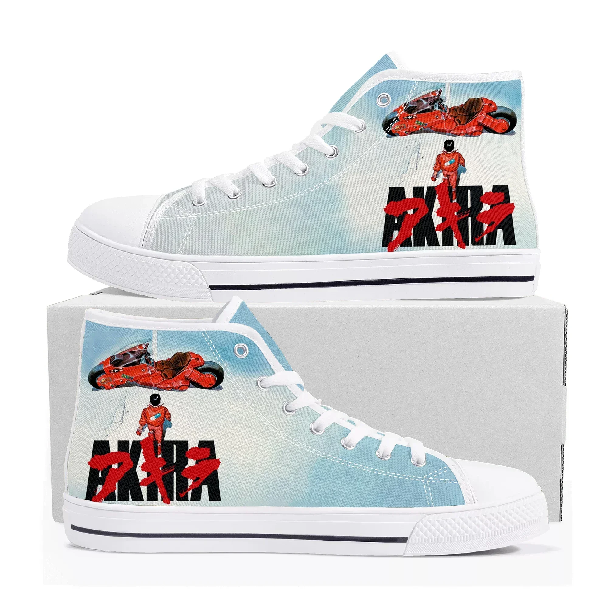 

Akira Synthwave High Top Sneakers Mens Womens High Quality Canvas Sneaker Classic Comics Manga Couple Customized Shoes
