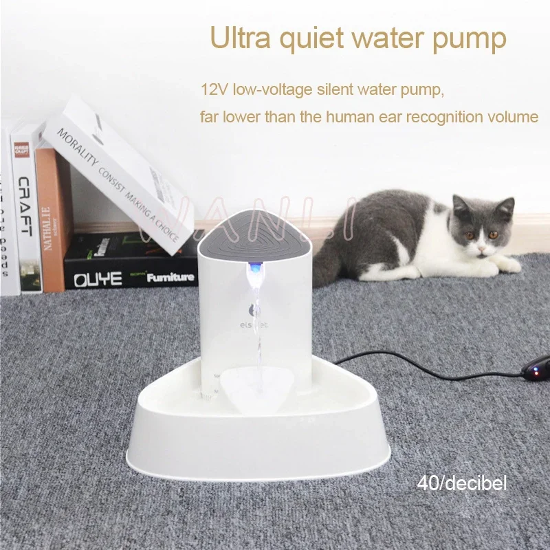 Led Lamp Beads Pet Smart Drinking Fountain Cat, Dog, Electric Circulation, Silent water Dispenser, Four-fold filter