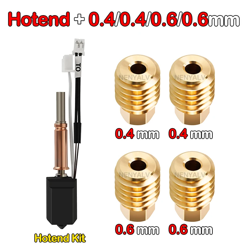 Für Anycubic Kobra 3 V2 Hotend-Kit Neues Upgrade-Hotend für Anycubic Kobra 3 Keramik-Hotend 3D-Drucker Messingdüse aus gehärtetem Stahl