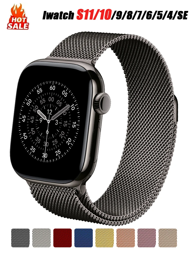 Milanaise-Schlaufenarmband für Apple Watch Band 11 46 mm 44 mm 40 mm 41 mm 42 mm 45 mm Armband iWatch Serie 10 8 7 6 5 4 SE 9 Ultra 3 49 mm