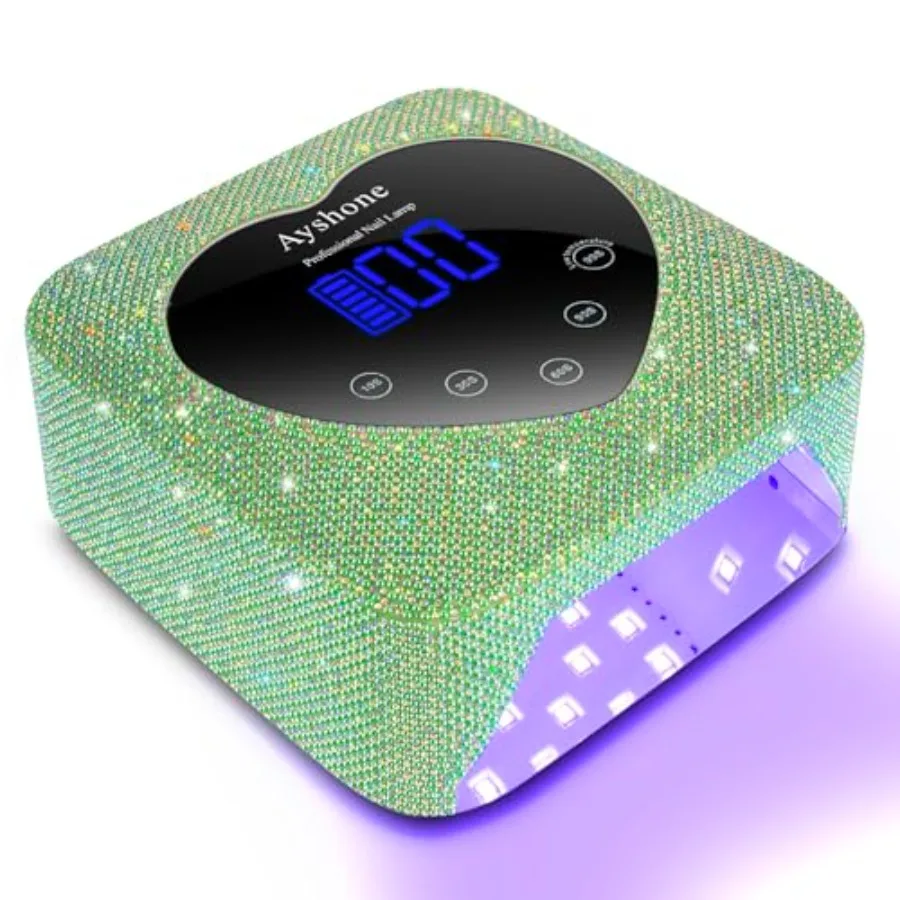 Cordless UV LED Nail Lamp72W Rechargeable Nail Dryer Gel Polish Light with Large LCD Display Rechargeable Nail Curing Lamp for