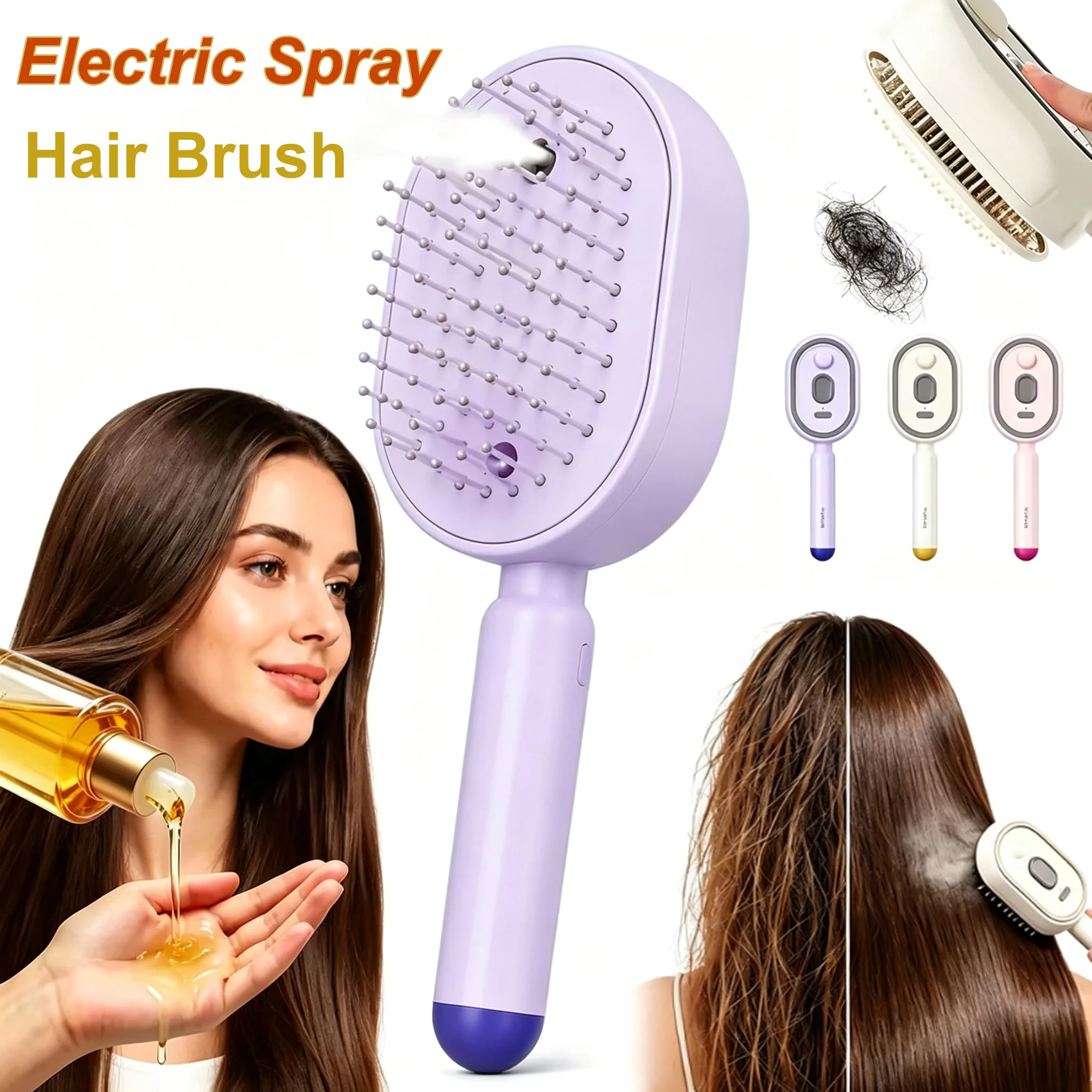 NEW Red Light Spray Massage Comb Hair Care and Anti-Short-Tempered One-Button Cleaning Tangled Hair and Deeply Nourishes