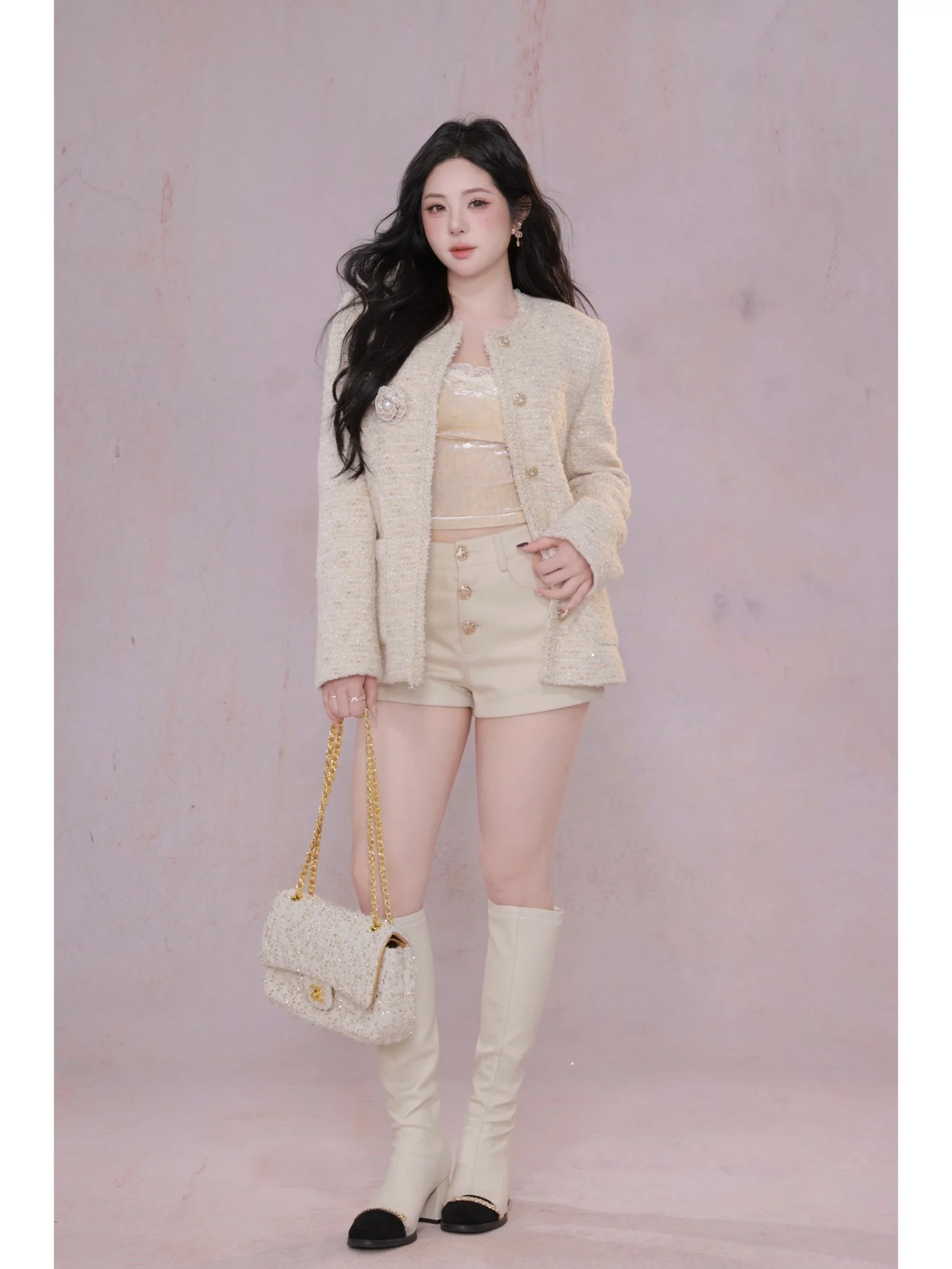 

Вельветовое шерстяное осенне-зимнее пальто для женщин: плотное, модное, шикарное, короткое, с дизайнерскими карманами