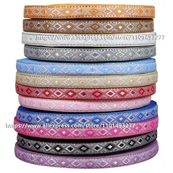 12mm Vintage Ethnic Embroidery Jacquard Ribbon Webbing Tape Lace Trim DIY Clothes Bag Accessories