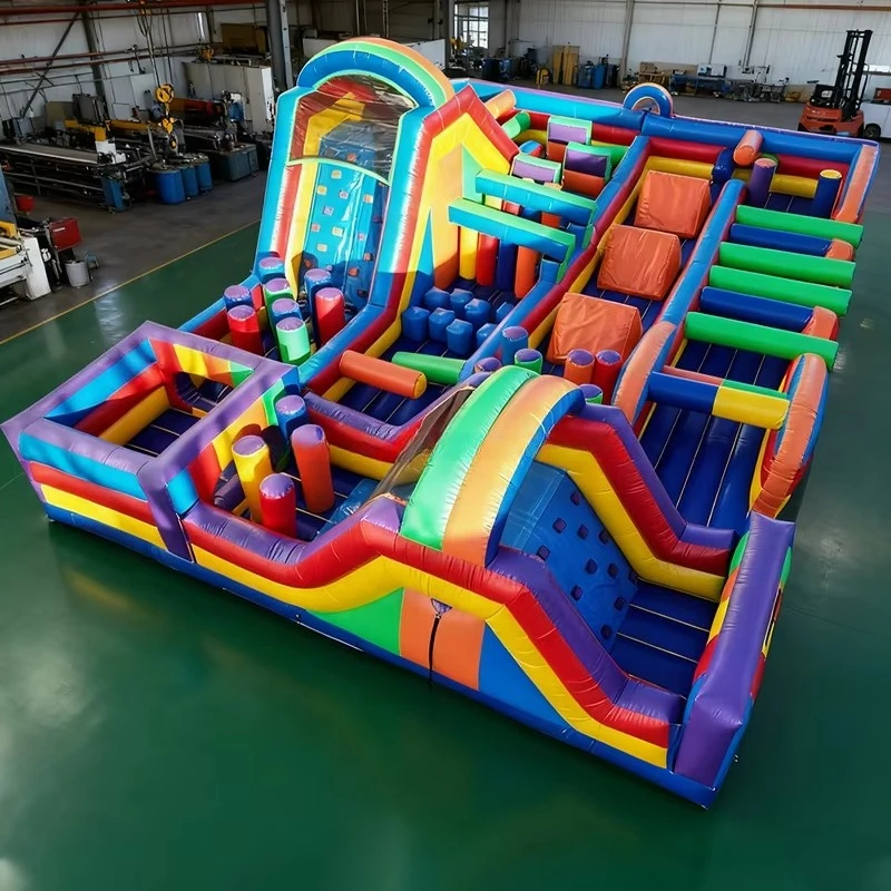 Commercial Outdoor Inflatable Playground Bouncer Park Inflatable Obstacle Bouncy Castle with Slide Inflatable Obstacle Course