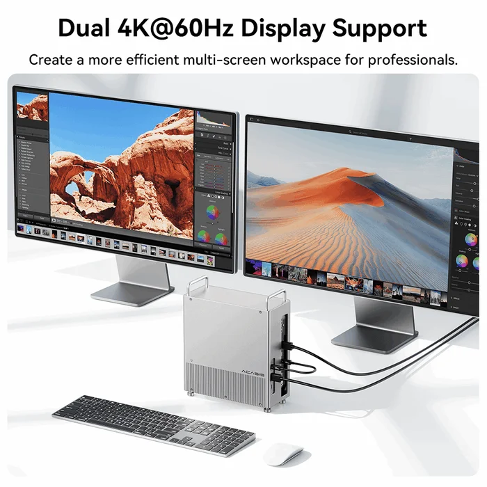 USB4 Docking Station 40Gbps M.2 NVMe SSD Enclosure HDMI 4K 60Hz USB C Hub Case for Mac Mini M1 M2 Desktop