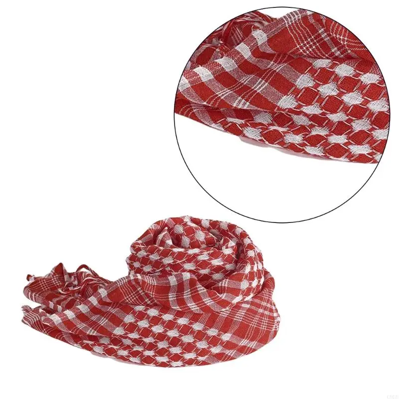 C9GE Lattice Print Bandana Hair Kerchief Tie Back Head Wrap for Hot Male Photo Props