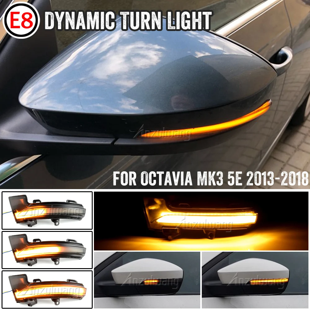 

Dynamic LED Turn Signal Blinker for Skoda Octavia 3 Mk3 III A7 5E for VW T-roc Troc T-cross 2014 2015 2017 2018 2019 2020 Light