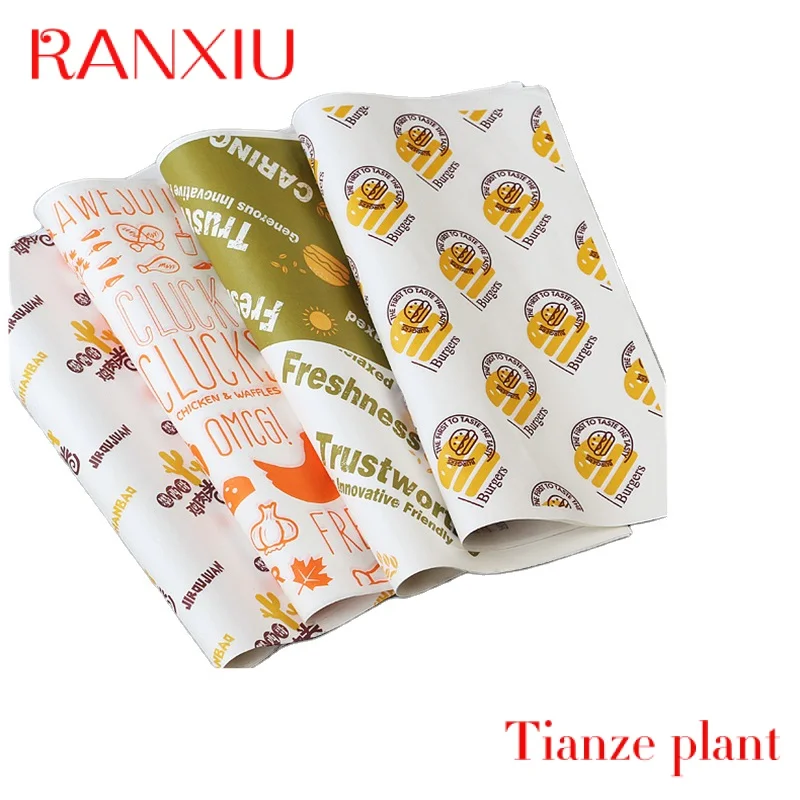 Custom Hamburger Paper Wrapper  Customized Hamburger Restaurant Cake Grease Proof Hamburger Paper Fast food packaging