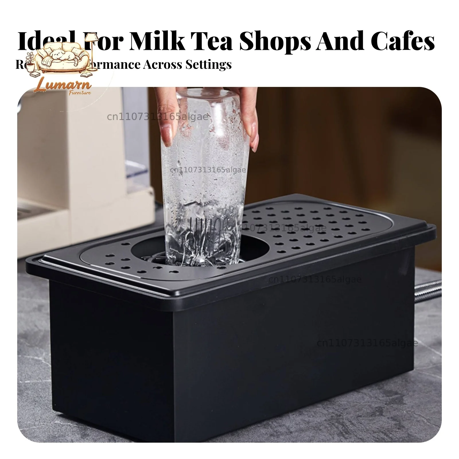 Countertop Cup Washer High Pressure Bar Counter Cup Washer Sink Mounted Glass Rinser Rectangular Perforated for Home Kithen