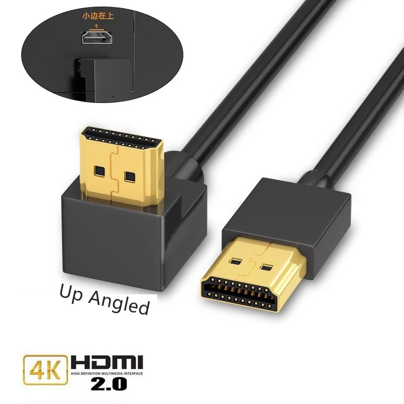 90/270 Degree Angle HDMI Cable 4K/60Hz HDMI-Compatible 2.0 Cable Video Audio HDMI Cable 0.15M 1M 3M 5M For RTX 3080 PS4 Xbox
