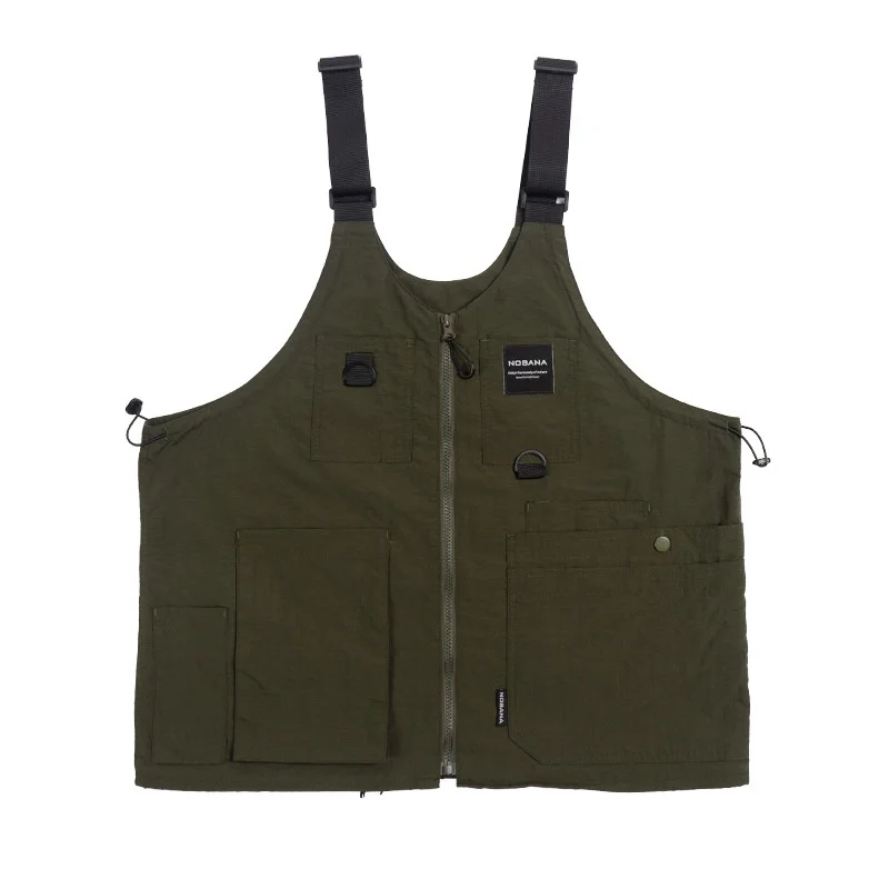 Tooling Multi Pocket Vest Pearl Sail Lattice Sling Double Breasted Multi-function Waistcoat Outdoor Hiking Sports Cargo Clothing