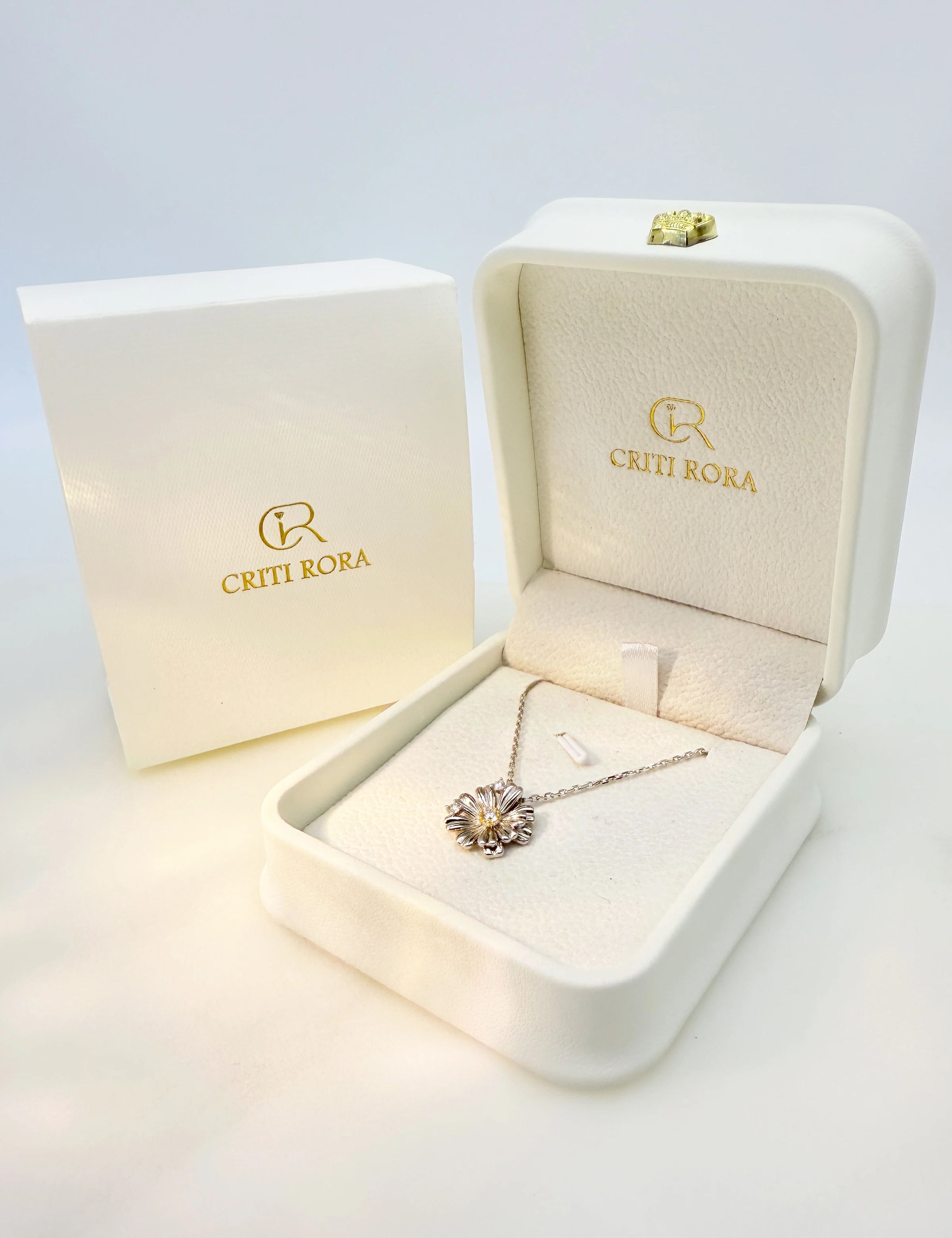 Lab Grown Diamond Flower Pendant Necklace-925 Sterling Silver Material-Designer Luxury Jewelry for Women-Criti Rora