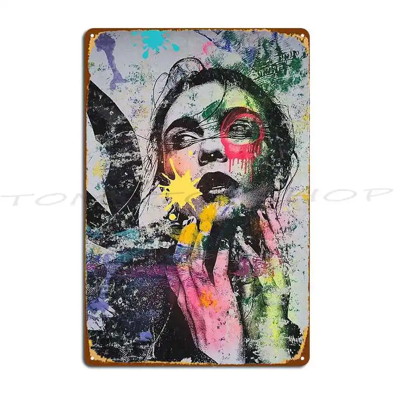 Banksy Stencil Style Urban Graffiti Metal Sign Plaques Wall Plaque Garage Plaques Printing Tin Sign Poster