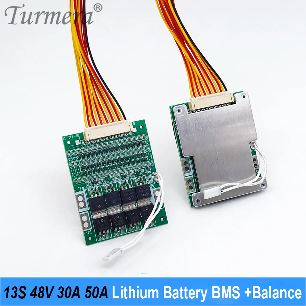 

Turmera 48V 54.6V 13S 30A 50A Balance BMS Lithium Battery Protected Board with NTC for Electric Bike or E-Scooter Batteries Use