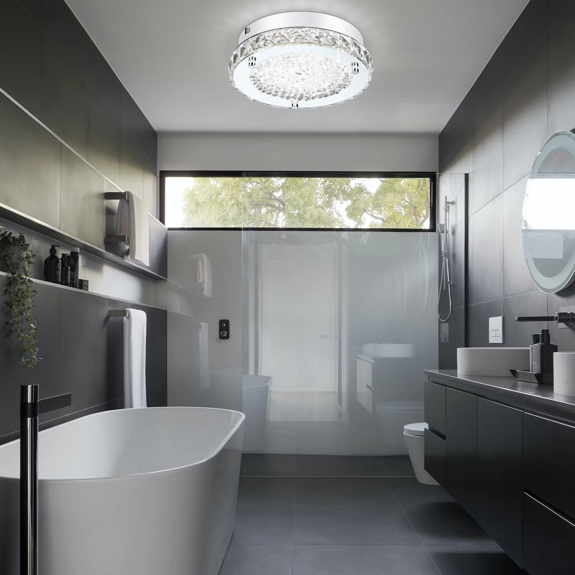 

Хрустальный потолочный светильник заподлицо, хрустальный потолочный светильник, хромированный для кухни, ванной комнаты, спальни, шкафа