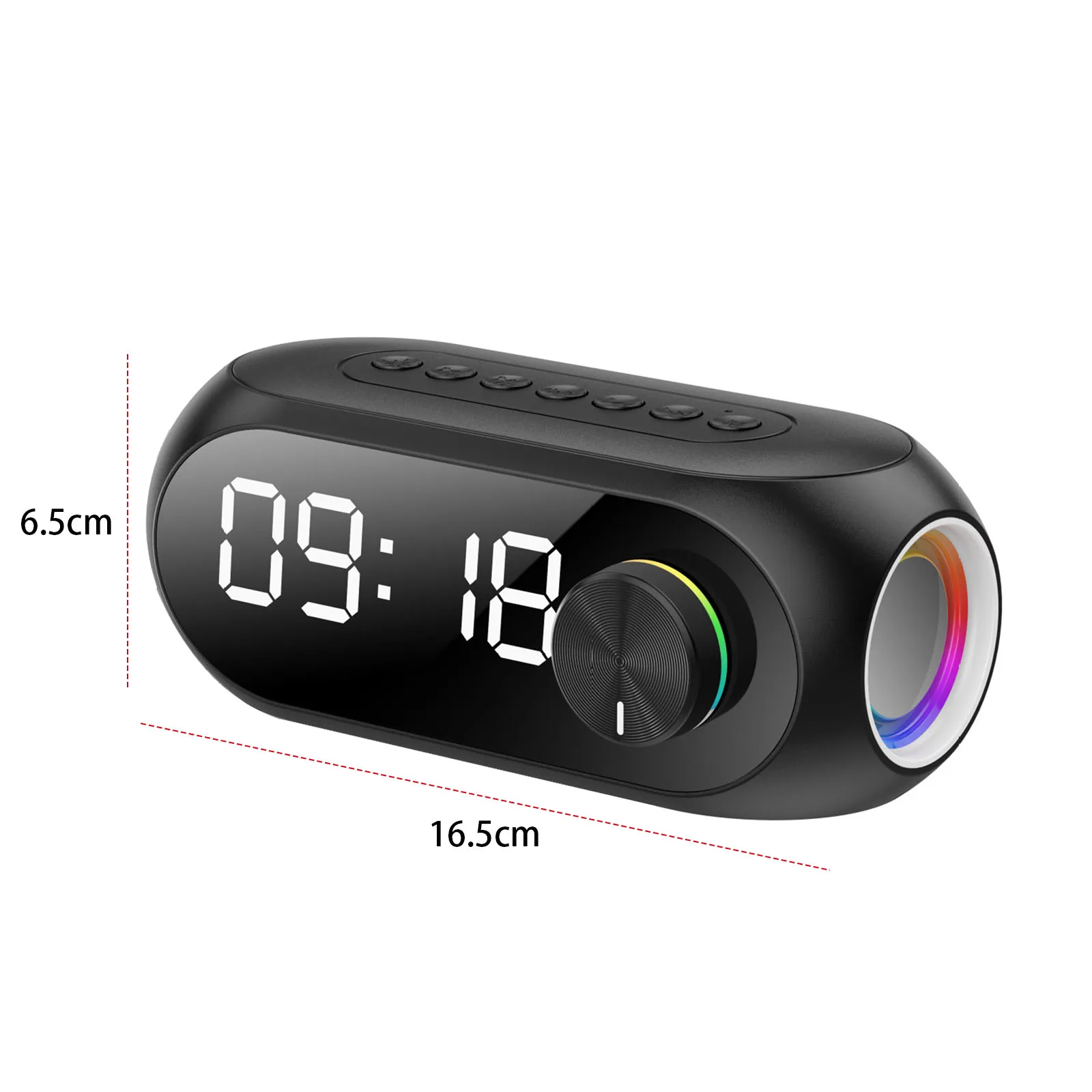 Wireless RGB BT Speaker with Alarm Clock Portable Stereo Sound Box 1200mAh Radio FM Music Player for Party Outdoor Travel view 6