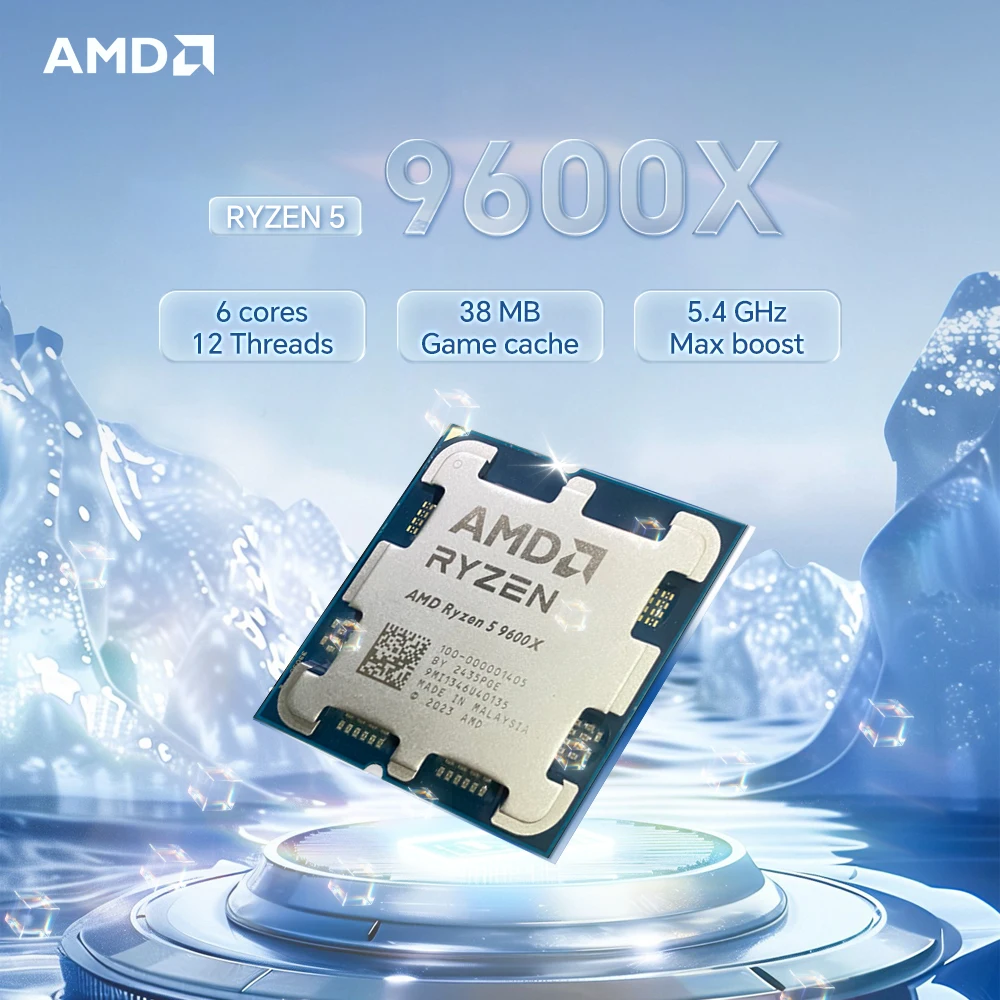 

НОВЫЙ процессор AMD Ryzen 5 9600X R5 9600x, 6-ядерный, 12-поточный, 5.4 ГГц, 4 нм, L3=32 МБ, TDP 65 Вт, сокет AM5, DDR5, без кулера