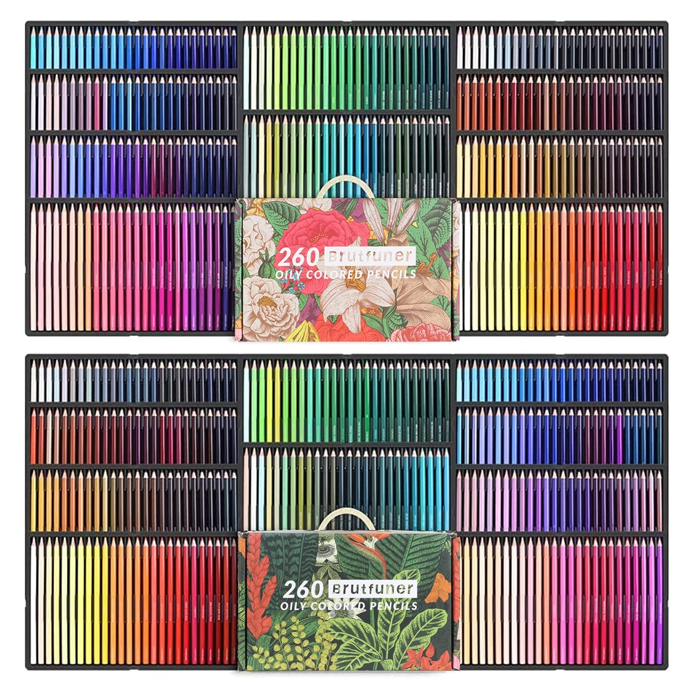 Brutfuner 260 Colors Color Pencils Artisit Box Set SketchColored Pencils Oil Drawing Pencil For Kids Student Gifts Art Supplies