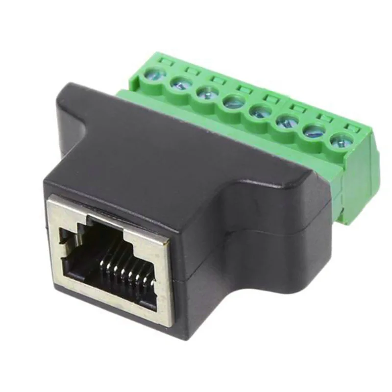 RJ45 Screw Terminal RJ45 8P 8C Male to 8Pin Female Bolt Screw Type Ethernet Net Network Plug for AV CCTV UTP Cat7 Coupler
