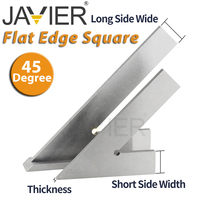 45 Degree Flat Edge Square Marking Ruler Carpenter Square Metal Square Angle Ruler Woodworking Tools Carbon Steel Gauge Squads