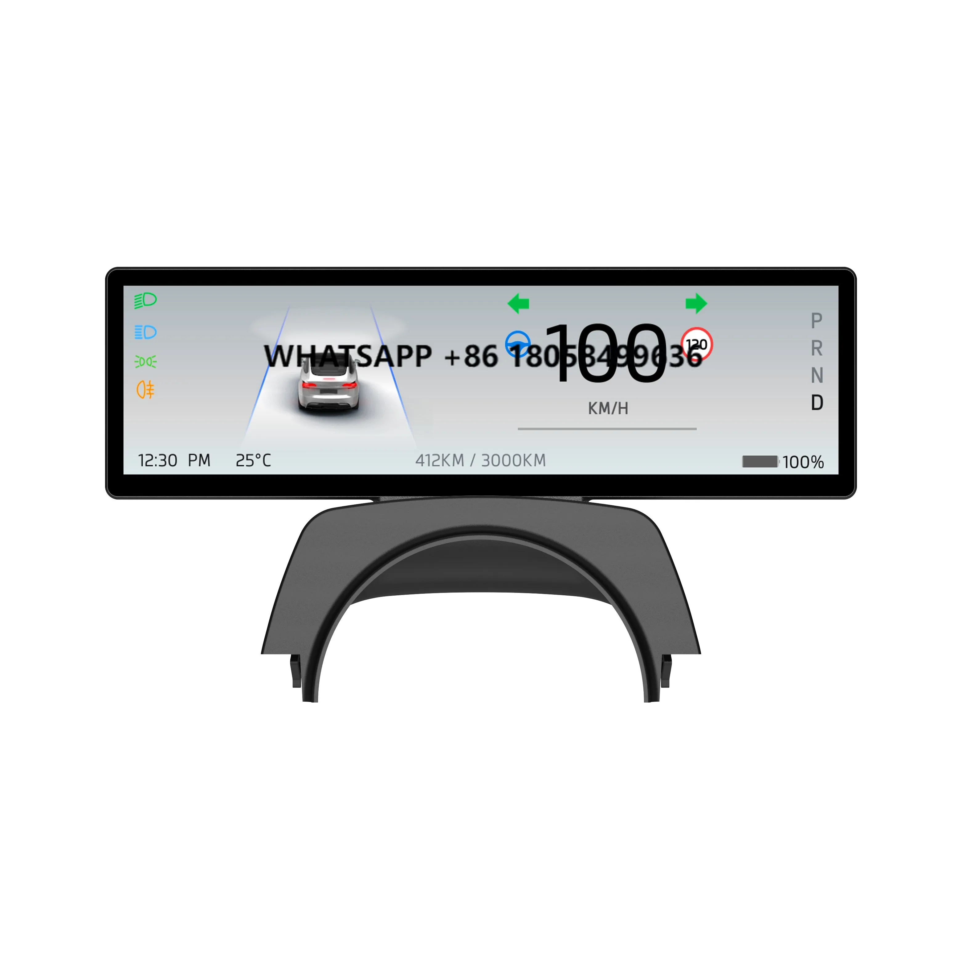 

8.8" Dashboard Heads up Display Screen LCD IPS HD Multifunction Speedometer Instrument Cluster Display for Tsla Model 3 Model Y