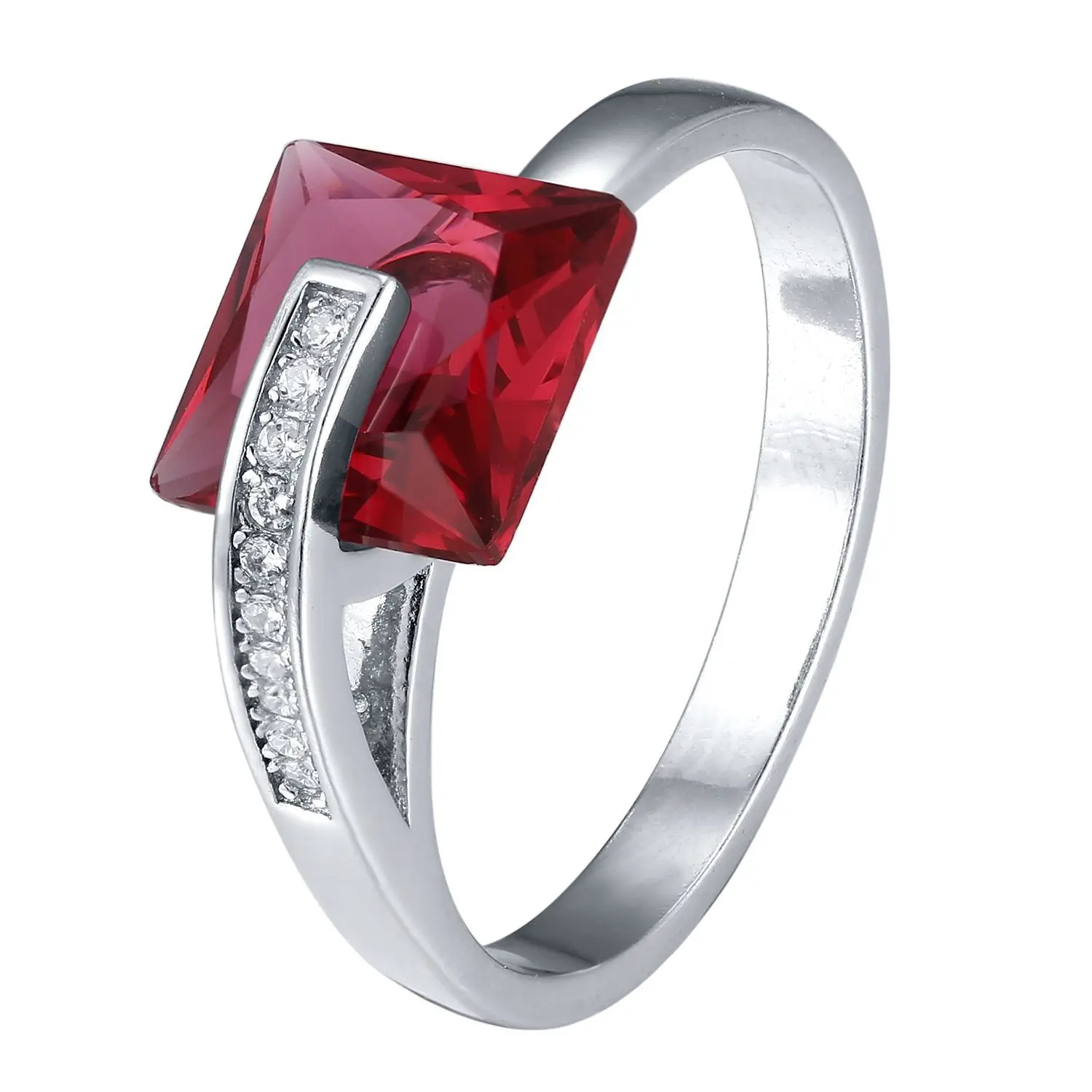 Anillo de plata de ley s925 para mujer, conjunto de diamantes de circonita roja, Paloma europea y americana, exquisito anillo de fiesta de alta calidad, 2023